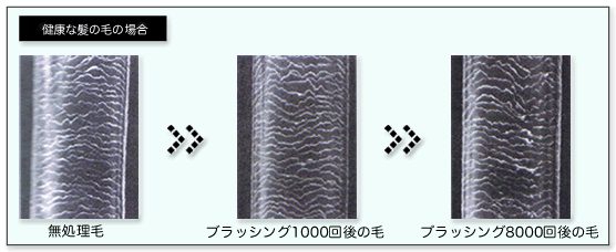 健康な髪の毛をブラッシングした場合